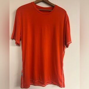 Icebreaker Short Sleeve Wool T-Shirt Bright Orange Men’s Size XL